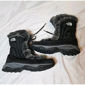 The North Face Women’s Nuptse Faux Fur Puffer Boots Black Size 6